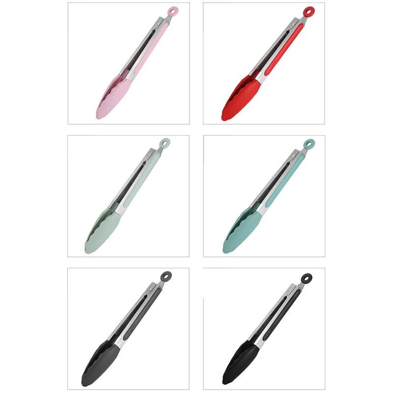 1pc Food Grade Silicone Food Tong Non-Slip Silicone Bread Tong Serving Tong Kitchen Cooking Tools BBQ Tools Accessories