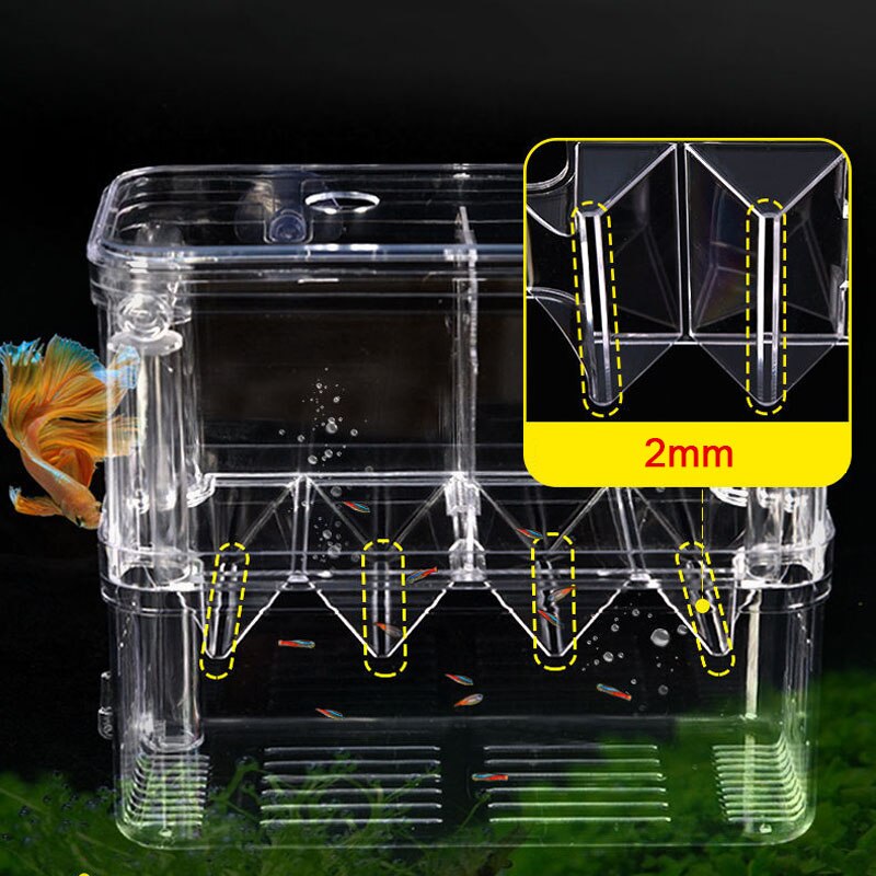Aquarium Breeder Box for Fish Tank Hatching Incubator Isolation Acrylic 4 Rooms High Clear Fish Breeding Boxes Durable Fish Tank