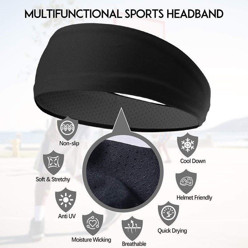 Banda elástica para el sudor para hombre, banda para la cabeza elástica para deportes al aire libre, tenis, Yoga, gimnasio, banda para el sudor