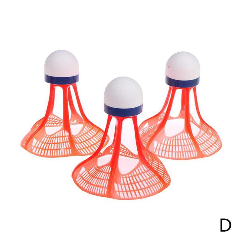 3pcs/set Outdoor Badminton Airshuttle Plastic Nylon Ball For Training Indoor Feather Shuttlecock Birdies Resistance Wind Ba P3f9: D