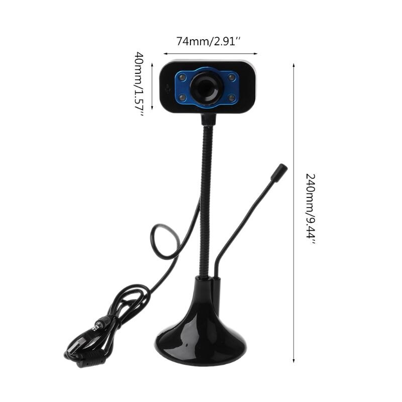 Vertical Adjustable External Digital Camera With Microphone Night Vision Light Video USB Computer Camera Laptop Webcam