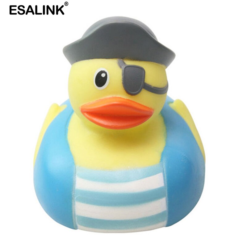 ESALINK 8-10Cm Schwimm Ente 14 Stile Pirate Ente Polizei Gummi Ducky Bad Spielzeug Baby Kognitiven Spielzeug Baden pädagogisches Spielzeug