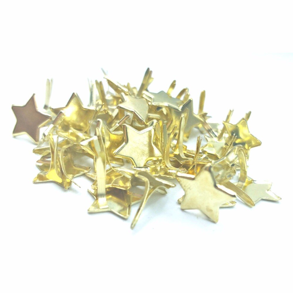 50PCS Gold Star Brads Scrapbooking Embellishment Attache Parisiennes Scrapbook Brads Adornos De Metal Para Scrapbook