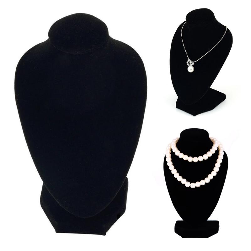 1 Pc Neue Schwarz Samt Stoff Anzeige Halfter Für Halskette Mannequin Schmuck Stehen