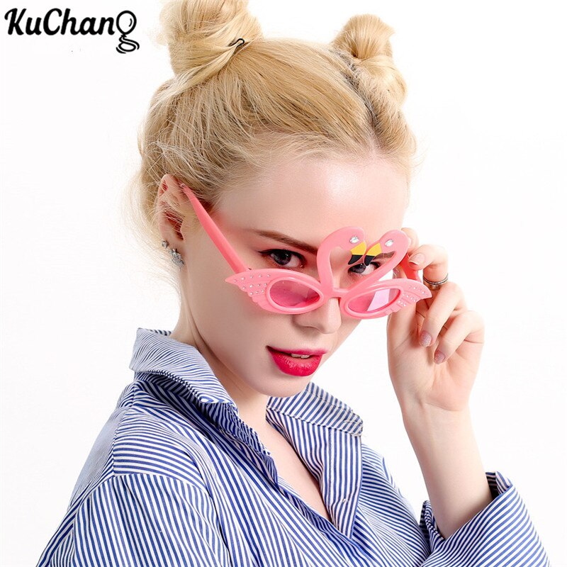 1pcs Beach Hawaii Party Pink Flamingo Party Tropical Decorations Funny Glasses Pineapple Sunglasses Summer Hawaiian Party Event