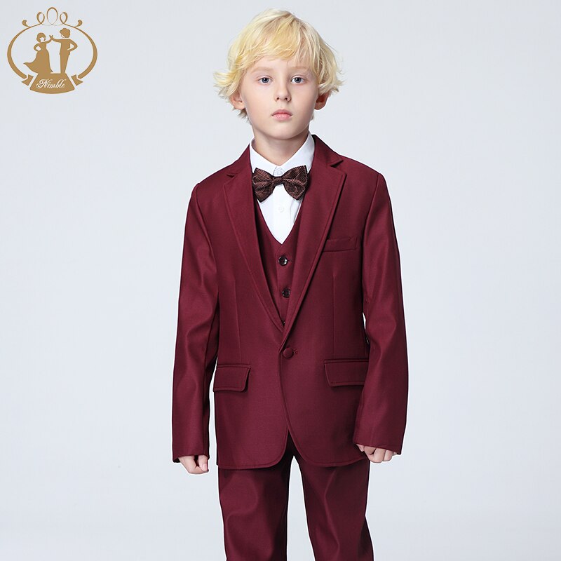 Traje Formal para niño, traje para de boda, traje de rendimiento para niño, Blazer, chaleco, pantalones, conjunto para niño, ropa al por mayor
