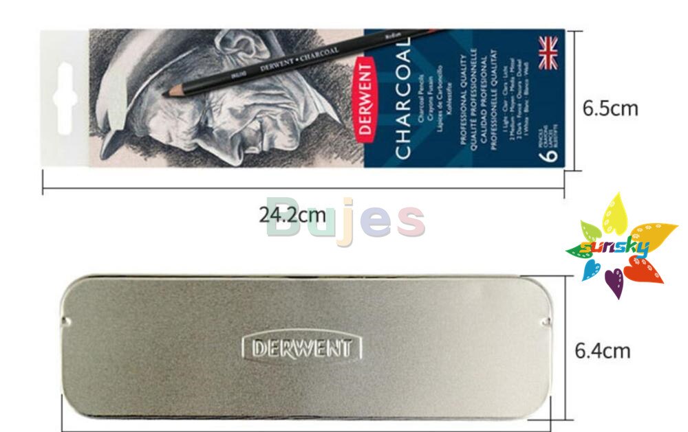 6pc/set Charcoal Sketch Pencil lapis de cor Charcoal Pen Student Art Sketch Painting Supply derwent Draw graphic pencil 0700838