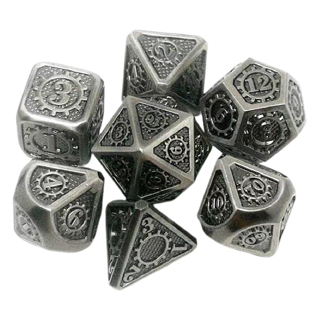 7Stck polyedrisch Multi-einseitig Metall Pro Drachen Waage DnD Pfadfinder RPG würfelt: 04