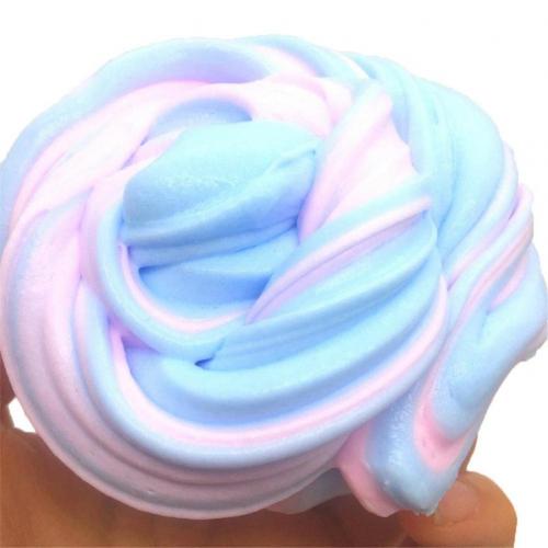 100Ml Slijm Speelgoed Fidget Speelgoed Squishy Squeeze Stress Antistress Multicolor Bitterkoekje Pluizige Slime Voor Kids Volwassenen Slime Charms: Light BlueLight Pink