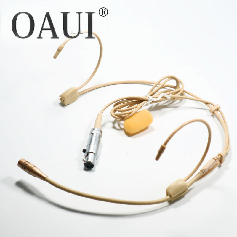 Original Cardioid Headset Microphone Best Sound For Shure Sennheiser MiPro AKG Mini 3Pin TA3F 4Pin TA4F 3.5mm Lock: Blue