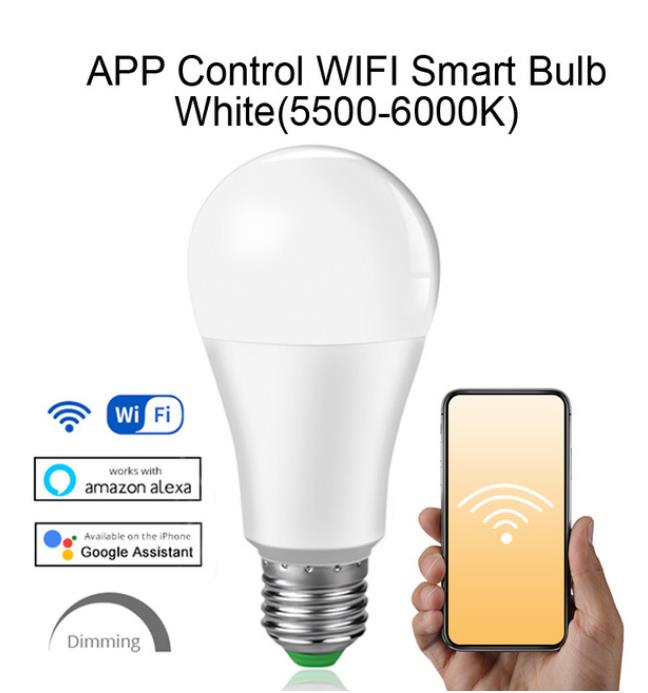 E27 85-265V LED Lamp RGB 15W Wifi APP Control Smart Bulb 5W 10W RGBW RGBWW LED bulb IR Remote Control Home Lighting лампочки: Wifi White 15W