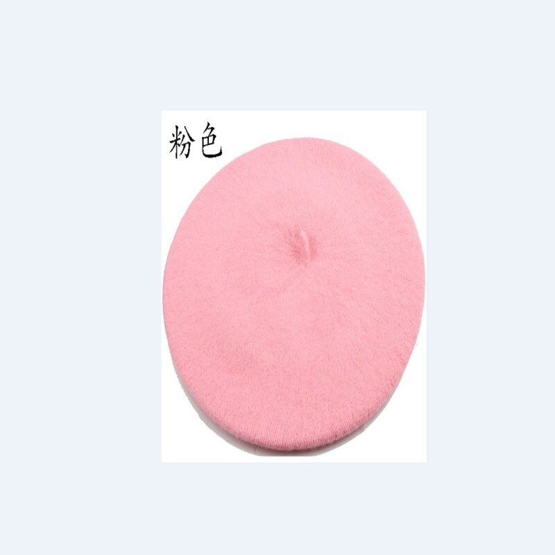 Dam ullbaskermössa varm vintermössa fransk konstnär vintage enfärgade baskerhattar enfärgad dam vinterkepsar: J