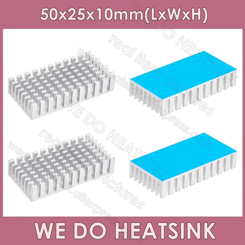 WE DO dissipatore di calore 50x25x10mm senza o con dissipatore termico dissipatore di calore aletta di raffreddamento in alluminio per modulo Transistor IC di potenza LED