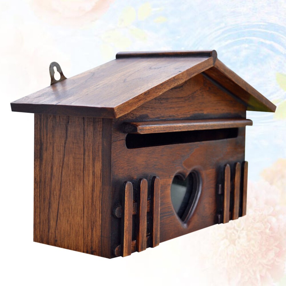 1PC Wooden Mailbox Outddor Post Box Rainproof Suggestion Box Letter Box for Home Company
