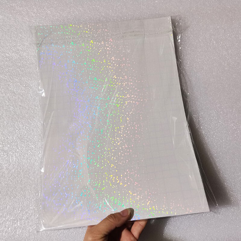 Cinta adhesiva de lámina de arena holográfica, 210x297 MM, estampado en en papel, 50 hojas, tarjeta de Color para paquete DIY