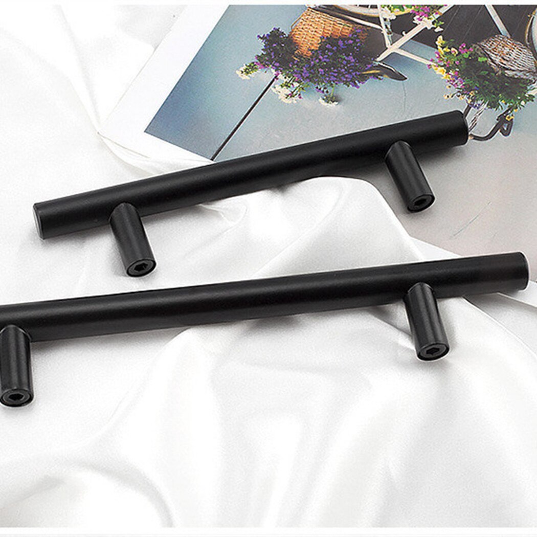 10*64*100 Black T-shaped Cabinet Door Handle Stain... – Grandado