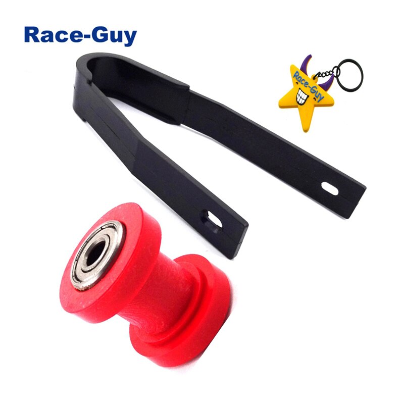 8mm &amp;10mm Chain Roller Pulley Tensioner + Black Chain Slider Rear Swingarm Guard For Dirt Motor Trail Bike Motorcycle Motocross: 8mm Red