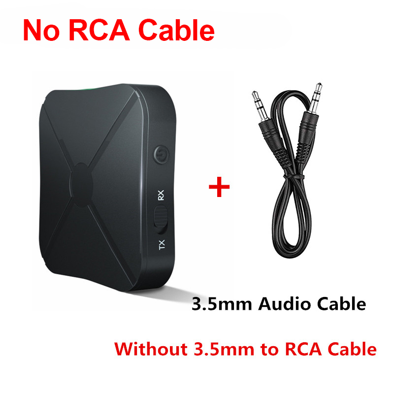 2-in-1 Bluetooth 5.0 zenderontvanger 3,5 mm AUX aptX draadloze audioadapter met lage latentie voor tv smartphones laptops headsets: zwart