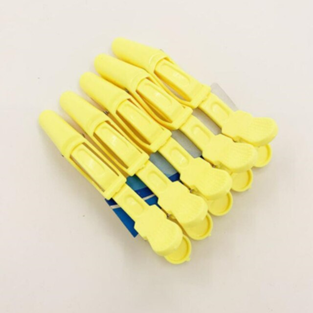 5 stks/partij Plastic Haar Clip Kappers Klemmen Klauw Sectie Alligator Clips Kapper Voor Salon Styling Haaraccessoires Haarspeld: GRIJS