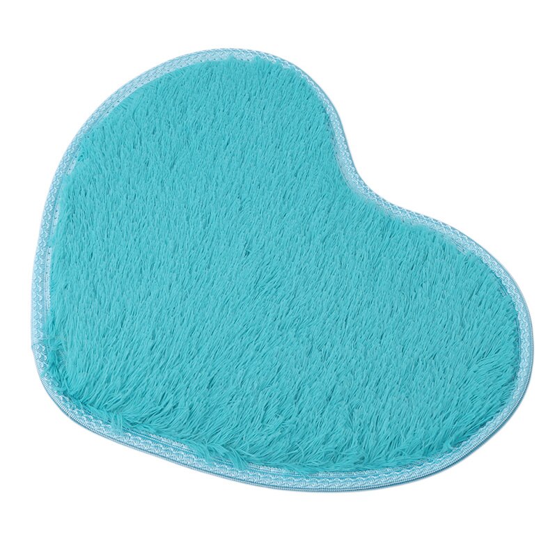 Felpudo antideslizante con forma de corazón de 26*37cm, suave microfibra esponjosa, para el suelo de baño, para dormitorio, alfombras, salón