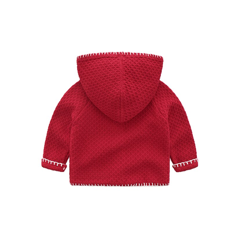Spring Autumn Baby Girl's Beautiful Clothing, Age For 9M-2T, With Flowers Pattern, Big Red Embroidered Hooded Sweater Jacket