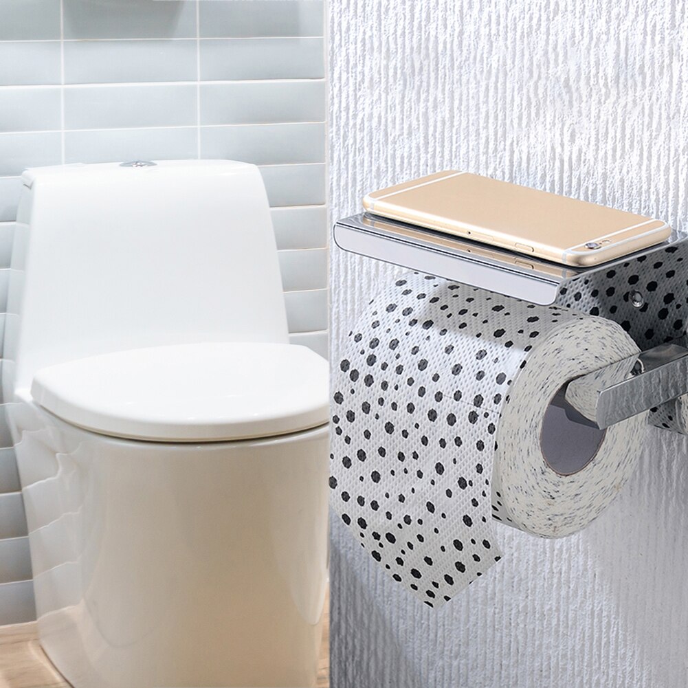 Wall Mounted Tissue Holder Paper Towel Holder Bathroom Toilet Roll Holder Stainless Steel Bathroom Tissue Rack Bathroom Product