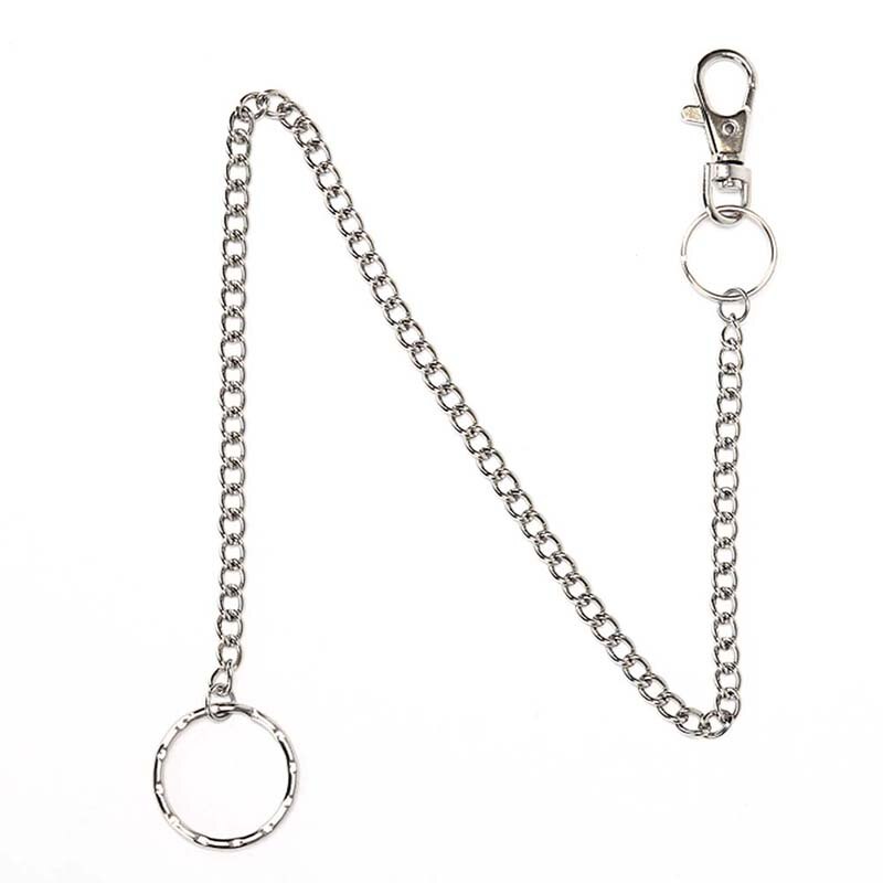 1 stk 38cm metal pung bælte kæde rock punk bukser hipster buks jean nøglering sølv ring klip nøglering herre hiphop smykker