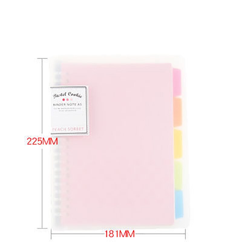 Loose Leaf Inner Core Macaron Note Boo Office School Supplies Ring Binder A5 B5 Notebook Diary Plan Binder: A5 pink RUCP12P