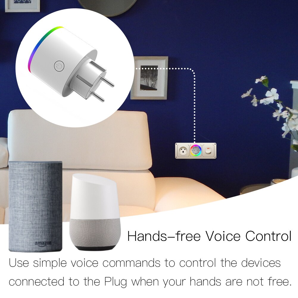 Wifi smart stikkontakt trådløs stikkontakt smart life/tuya app fjernbetjening arbejde med alexa google home ingen hub påkrævet