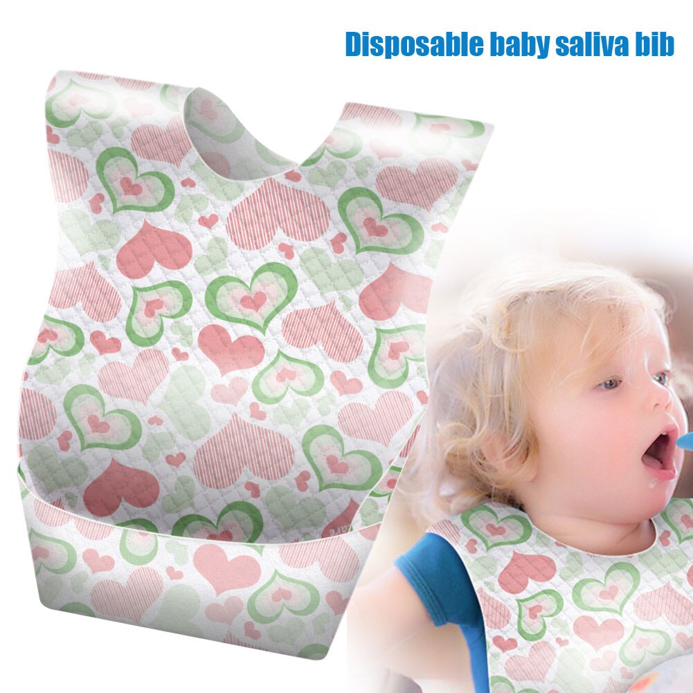 10 stuks zachte voedende niet-geweven stof schattige waterdichte speeksel schort wegwerp baby slabbetje verstelbare band comfortabele peuter