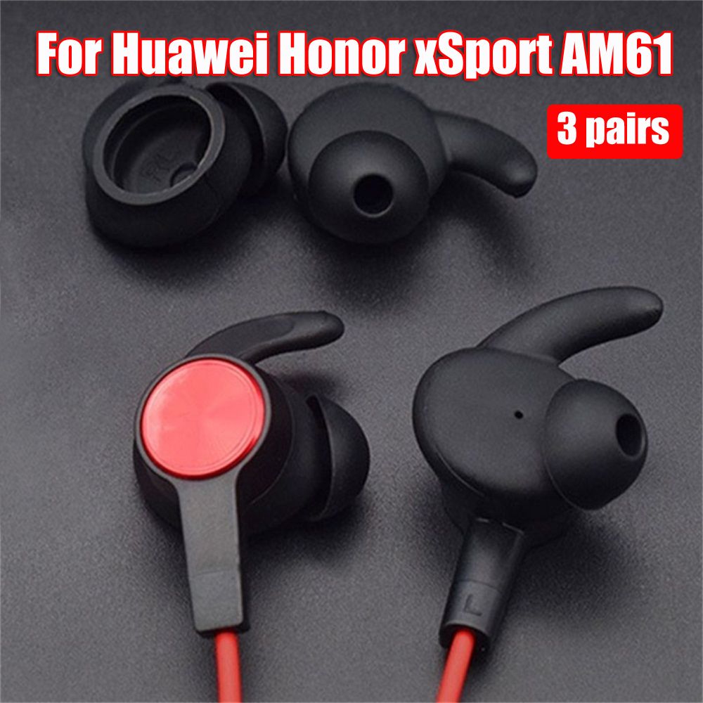 3 Pairs Bluetooth Headset In-Ear Oorhaak Siliconen Oordopjes Tips Oortelefoon Cover Oordopjes Voor Huawei Honor xSport AM61