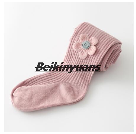 Babystrumpfhosen, atmungsaktiv, weich, kinderstrumpfhosen, einfarbig, strumpfhosen für mädchen, kleinkinderstrümpfe, babykleidung: Rosa strumpfhose mit blumenmuster / Passend für 4-6 jahre