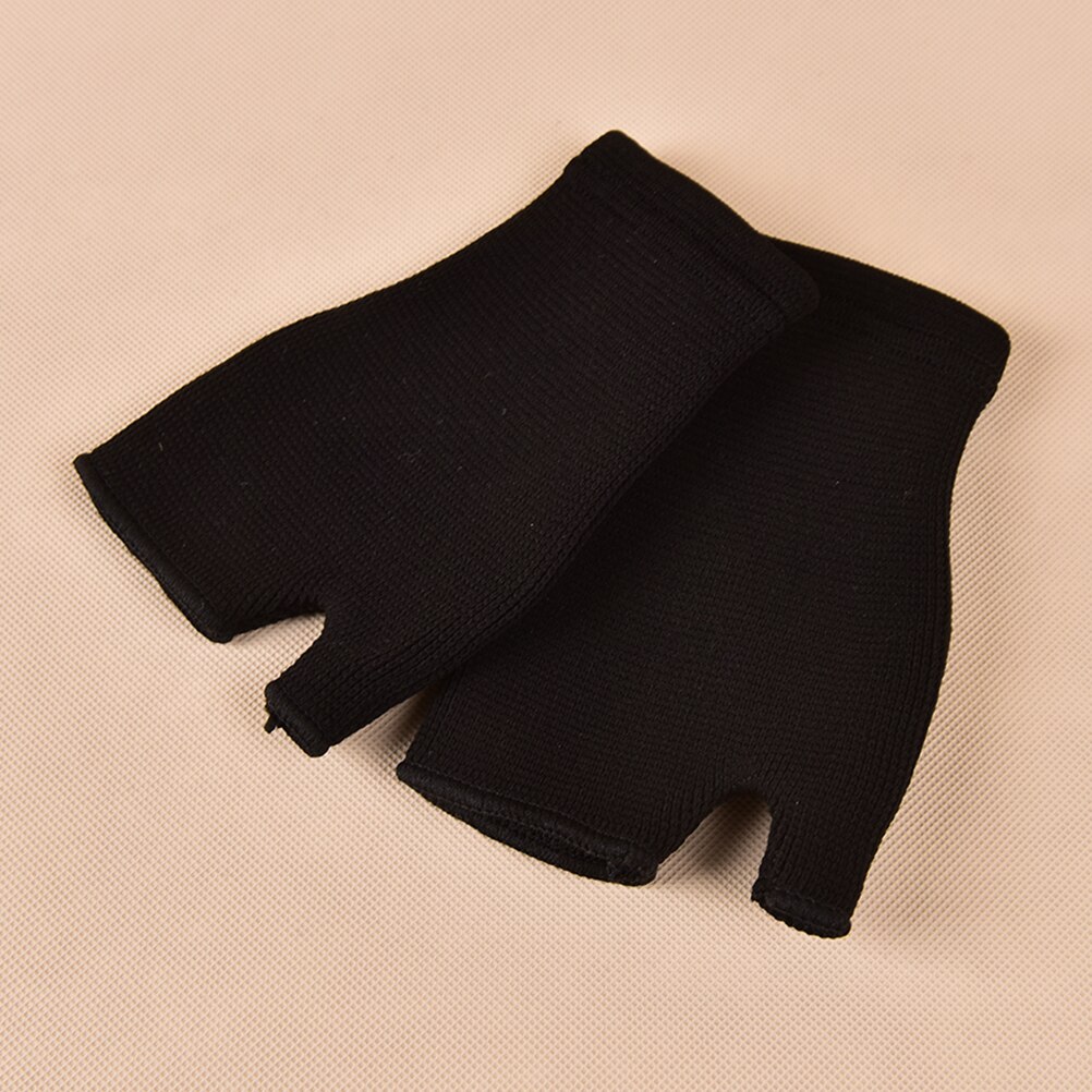 1 par ultratynd ventileret håndledsbeskyttelsesgigt seler ærme støtte handske elastisk håndflade håndled støtte: Sort