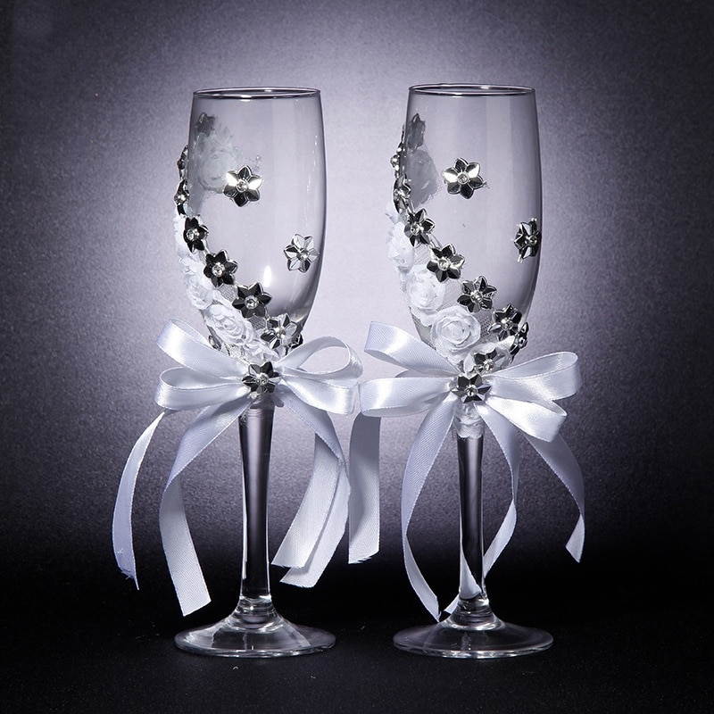 Juego de copas de cristal para boda, juego de copas de cristal para boda, copa de vino tinto, decoración de boda, 2 uds.