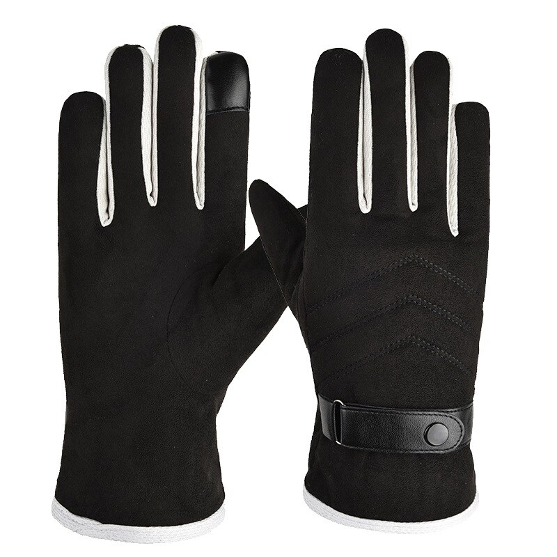 Guantes de pesca cálidos para hombre, manoplas de invierno a prueba de viento con pantalla táctil, antideslizantes de dedo completo y forro polar grueso, para ciclismo y pesca al aire libre: JP202hewu