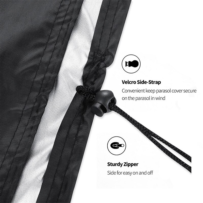 Patio Umbrella Cover Waterproof Parasol Cover with Zipper Anti Dust Wind and Rain for Cantilever Umbrellas