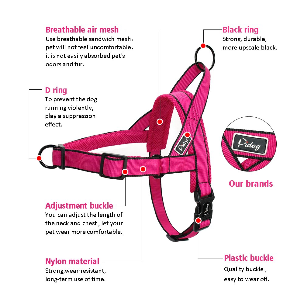 Quick Fit Dog Harness Nylon Easy On and Off Dogs Harness Soft Pet Walking Adjustable Vest Strep- in Harnesses arnes perro