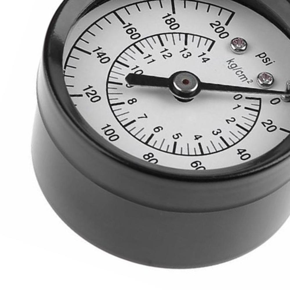 1/4 Inch NPT Side Mounted 0-60psi/200psi Portable Pressure Gauge Dial Air Compressor Pressure Gauge Hydraulic Pressure Tester
