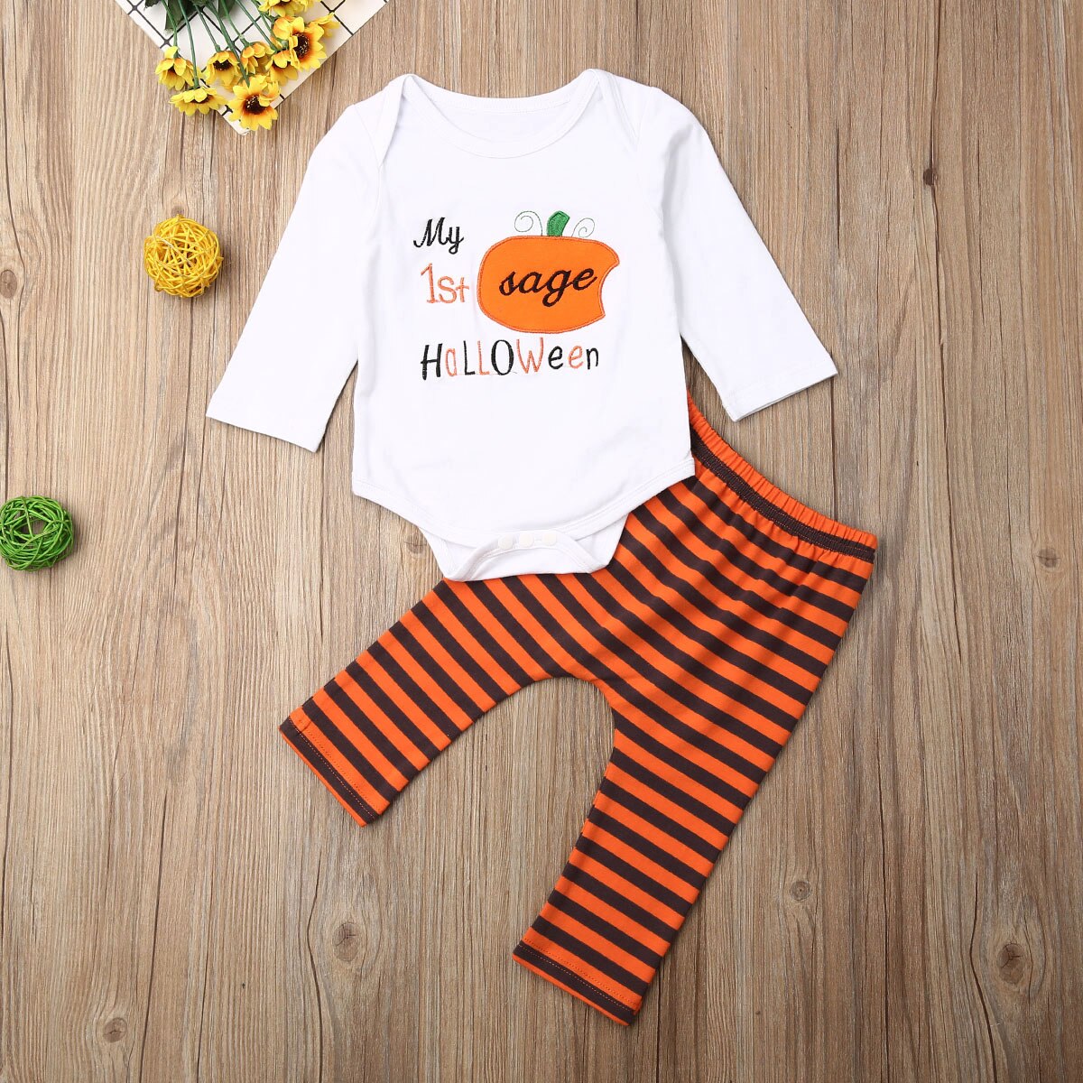 Baby Kürbis Kostüm Halloween - 2-teiliges Set Für 0-24 Monate