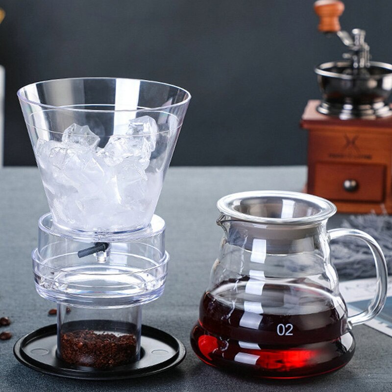 Jään tippuminen kahvinkeitin barista lasi aromikeitin kahvinkeitin suuri suodatin kuppi kylmää hautua kahvinkeitin vesi teetä mokkapannu 500ml