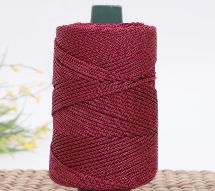 Cordón de algodón de colores de 3mm, cuerda tejida trenzada, hilo hueco, artesanía decorativa, bolso hecho a mano, accesorios para cinturón con cordón: Opaco