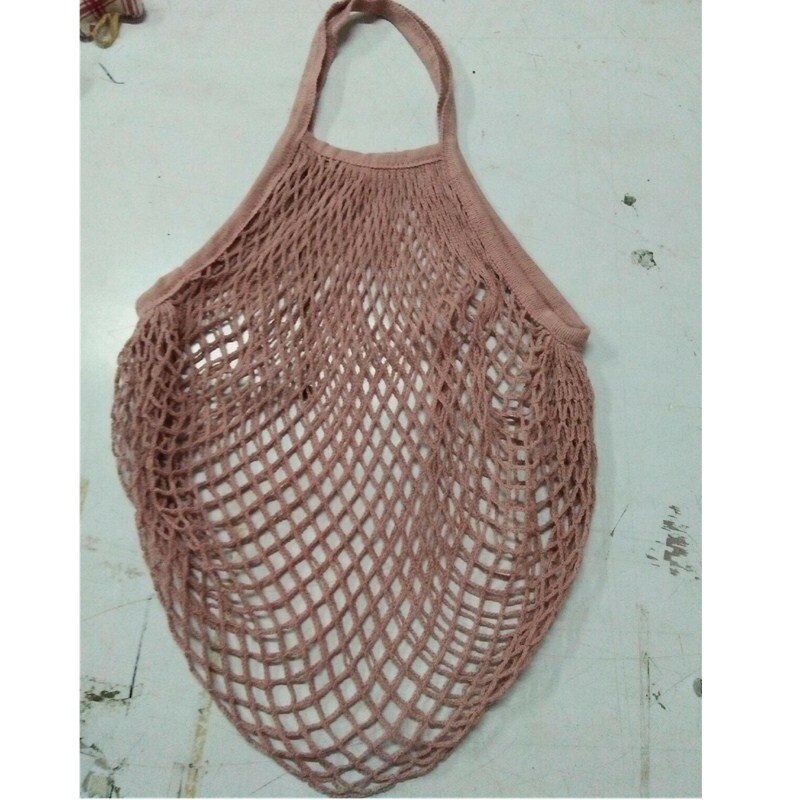 neueste Stil Notizbuch Schlüsselband Einkaufen Lagerung Tasche Netto Hand Tasche Stoff Seil Ökologie Markt Tasche: Rosa