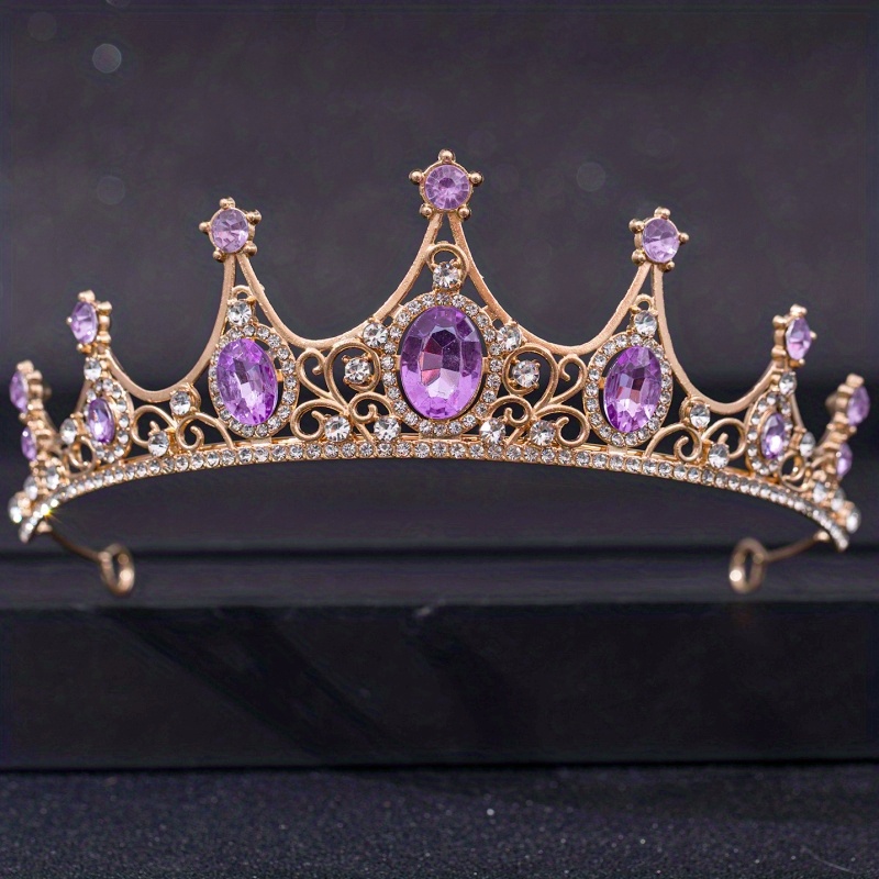 Barokke Kristallen Tiara's En Kronen Strass Prom Diadeem Kroon Tiara Voor Vrouwen Bruid Bruids Bruiloft Haaraccessoires Sieraden: Antique Copper Plated