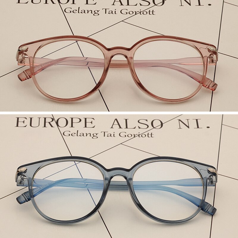 Gennemsigtig runde briller brille ramme nørd kvindelige brille ramme peger nul vintage almindelige briller klar linse