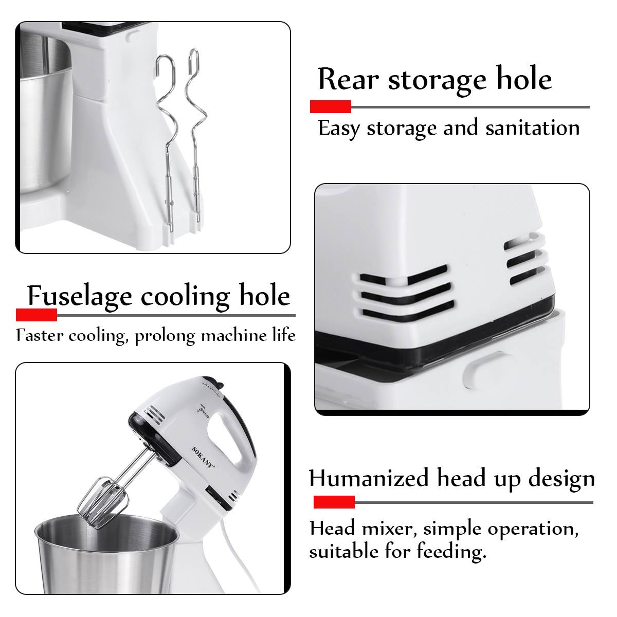 220V 7 Speed 2L Electric Food Mixer Table Stand Cake Dough Mixer Handheld Egg Blender Kitchen Baking Whipping Cream Machine