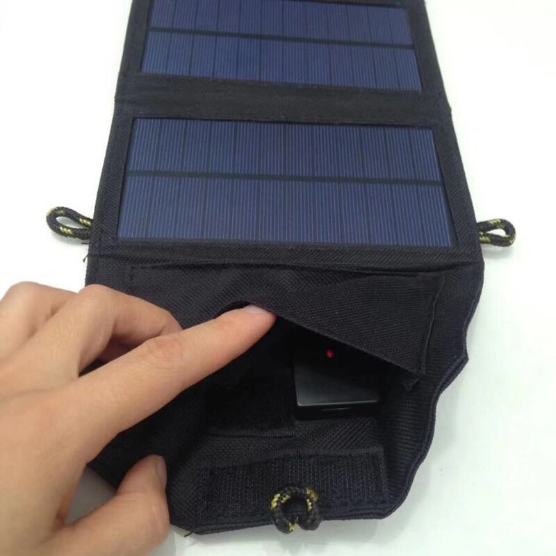 Solenergi bank ægte sunpower folde 7w solceller panel 6v 2.1a usb output enheder bærbar hurtigoplader til smartphones