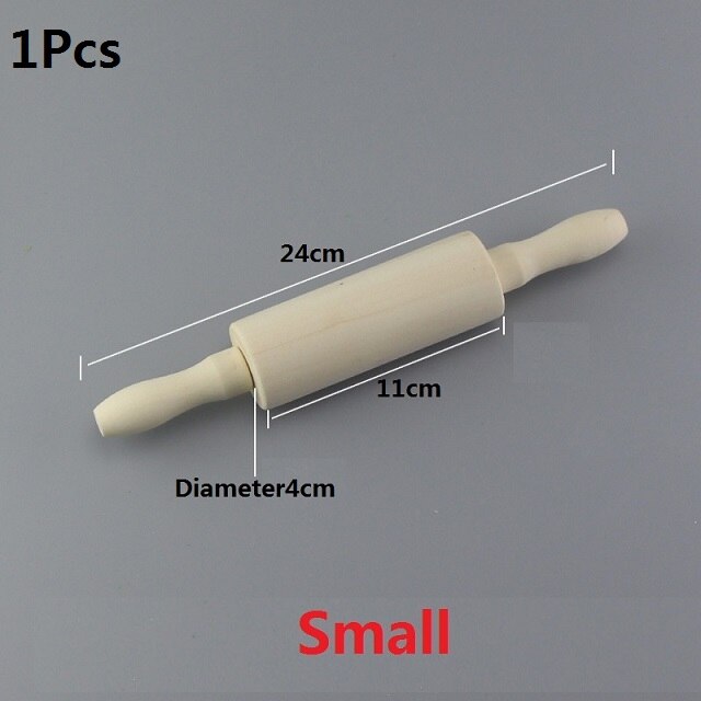 Herramienta de arcilla de madera, rodillo de madera sólida rodillo de amasar DIY arte Manual 1 pieza: Small