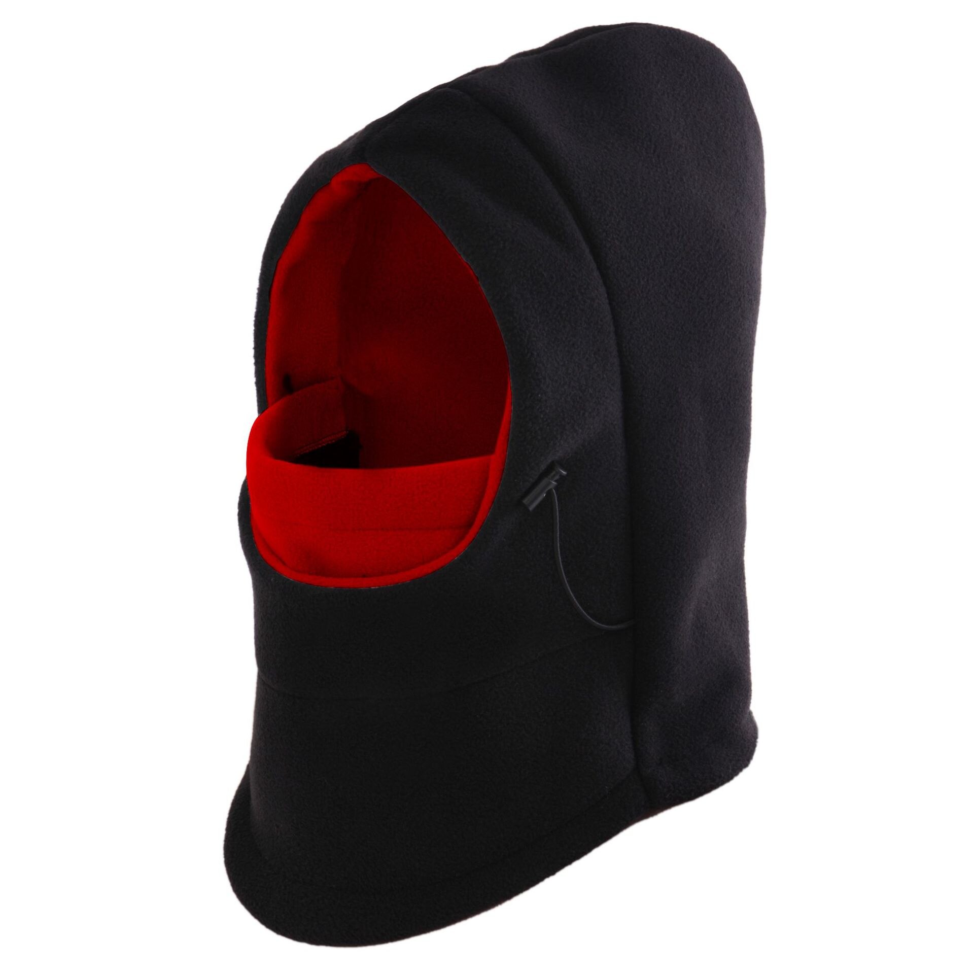 Winter Balaclava Hat Windproof Hat With Mask Unisex Ski Hat Mens Winter Fleece Hat Wrapped Warm Hat: Black and  red