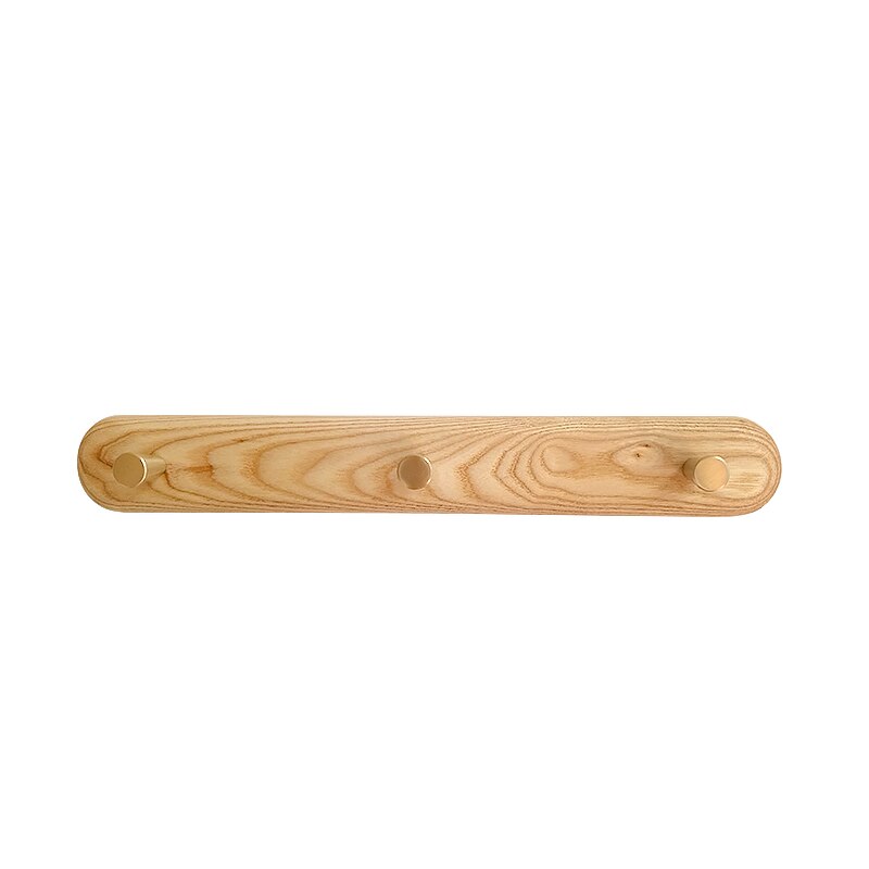 1 pièces nordique patère bois cintre tenture murale créative rangée crochet porche chambre en laiton porte arrière mur crochet: B 3 hook