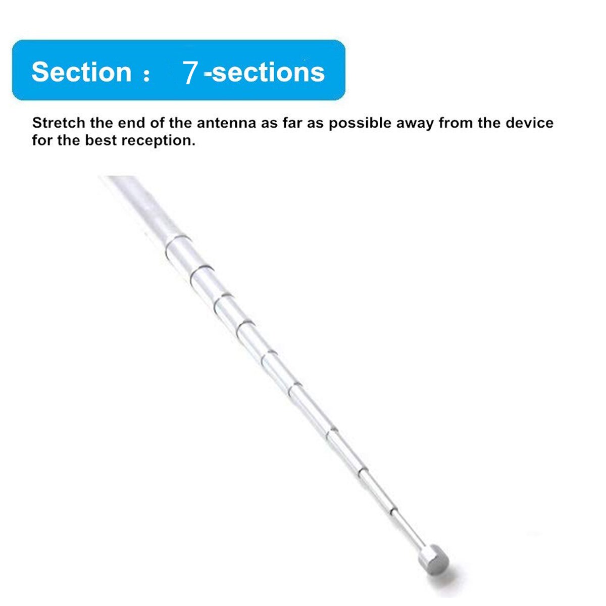 Antena de Radio FM con de rosca, ganancia de 3,5 dB, tipo F, Antenas telescópicas masculinas con 3 adaptadores, 3,5mm PAL macho/hembra
